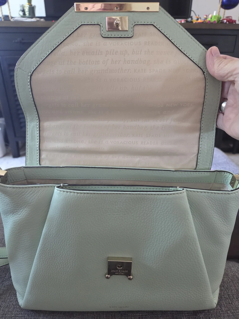 Kate Spade Astor Row Palermo Leather Satchel Crossbody Mint Mojito